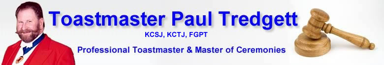 Professional Toastmaster Paul Tredgett - master of ceremonies at wedding